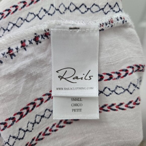 Rails Liv Braided Stripe Cami Tank Top Small White Stripe Keyhole Racerback Boho - Picture 11 of 13